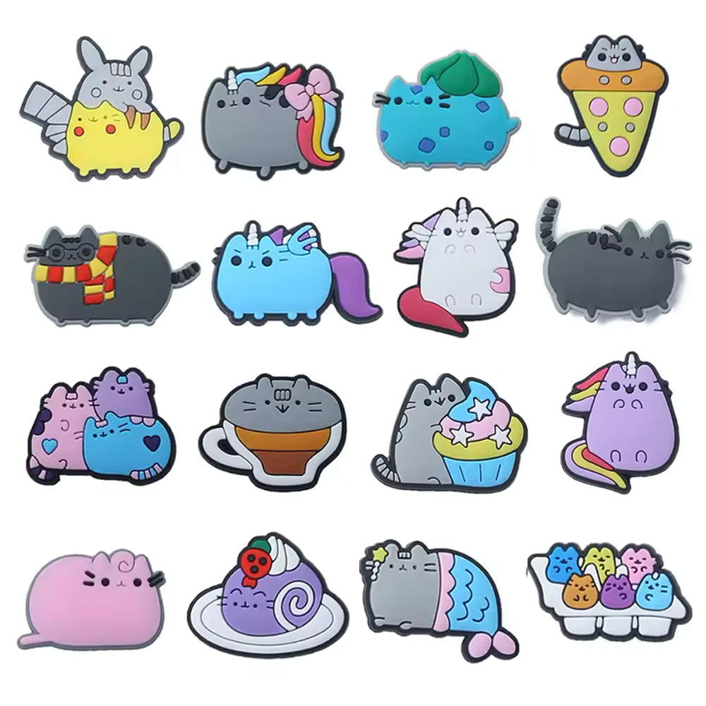 Croc Style Clog - 16Pcs Cartoon Cat Shoe Charms for