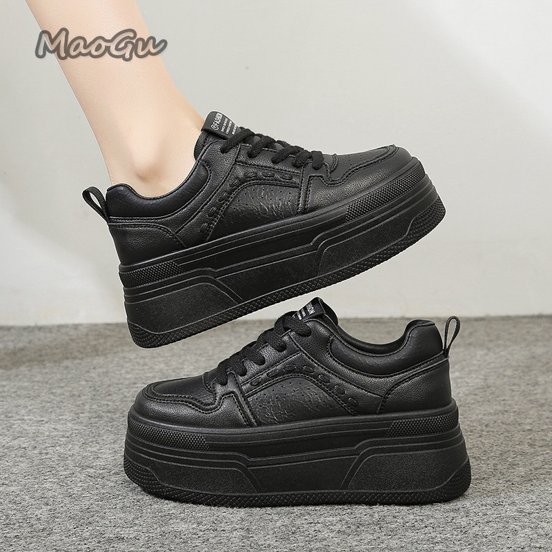 Women Shoes Size Chart - Height Increasing Platform White Sneakers Female