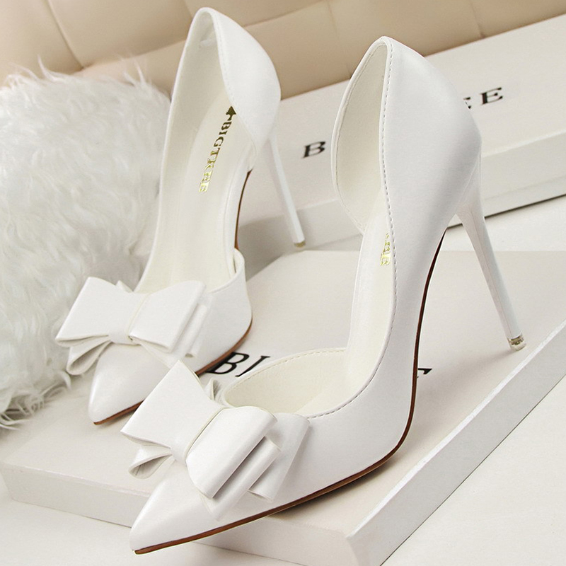 Women'S Shoes Big Feet - BIGTREE Shoes Bow-knot Woman Pumps Stiletto