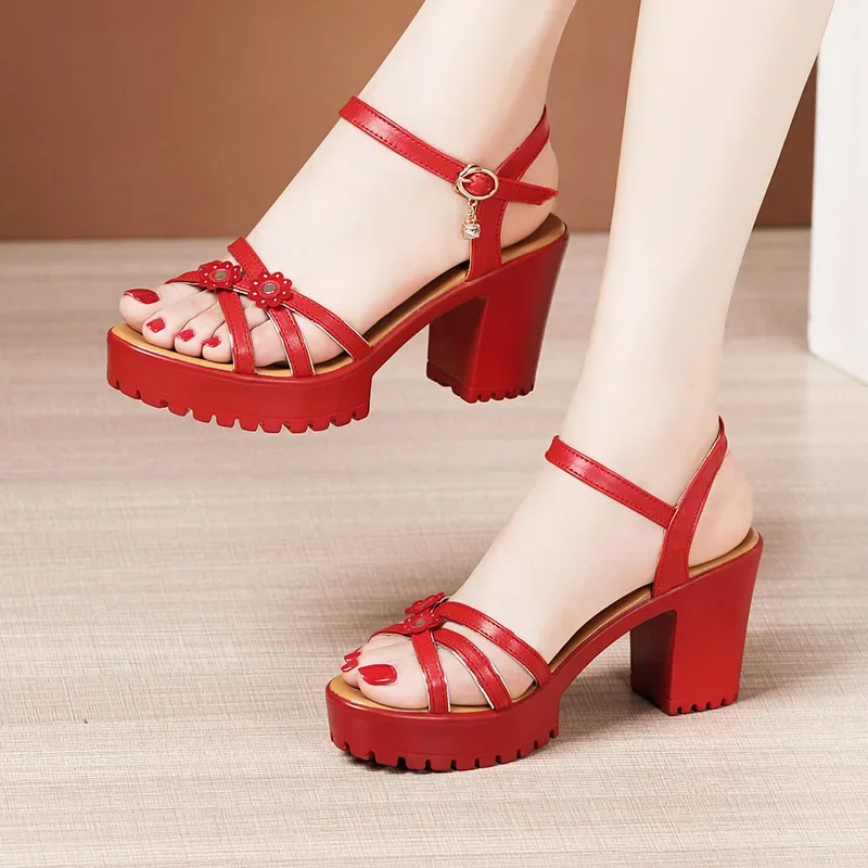 Block Heel Ankle Boots - 8cm Small Size 32-43 Elegant Floral