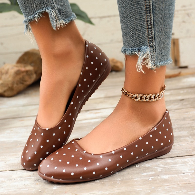 Ladies White Polka Dot Flats R - Women Shoes Wedges 评论和价格