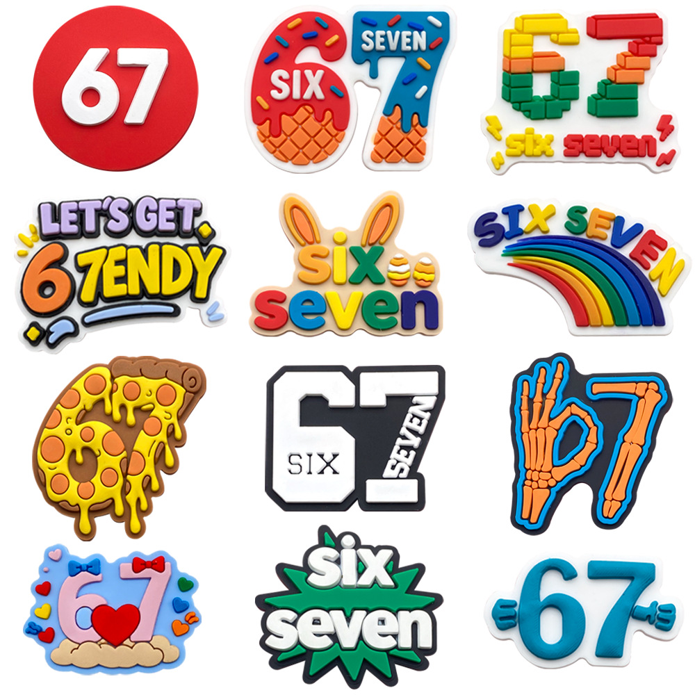 12Pcs 67 Number Shoe Charms fo - Croc Style Clog 评论和价格