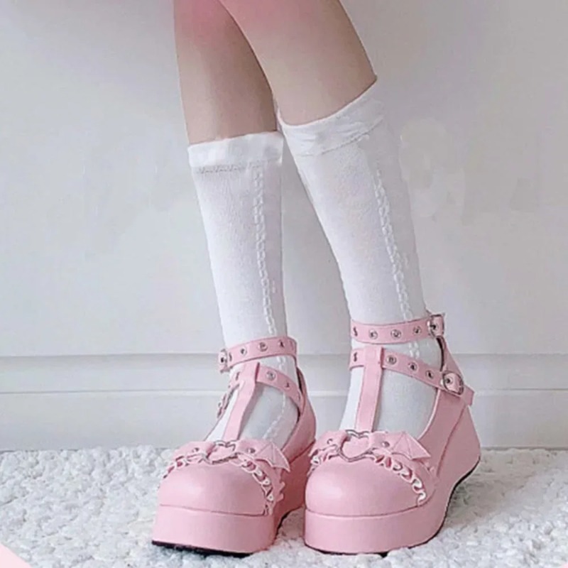 New Sweet Heart Buckle Wedges  - Slingback Pumps Women 评论和价格