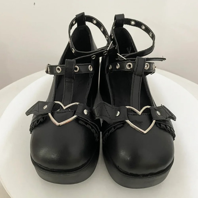 New Sweet Heart Buckle Wedges  - Slingback Pumps Women 评论和价格