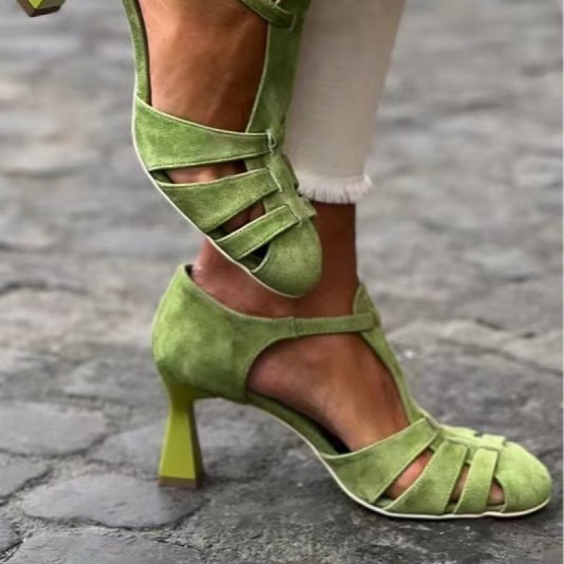 Women's Green Suede Kitten Hee - Women Shoes Formal 评论和价格