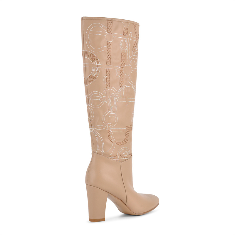 Onlymaker Apricot Embroidery K - Block Heel Ankle Boots 评论和价格