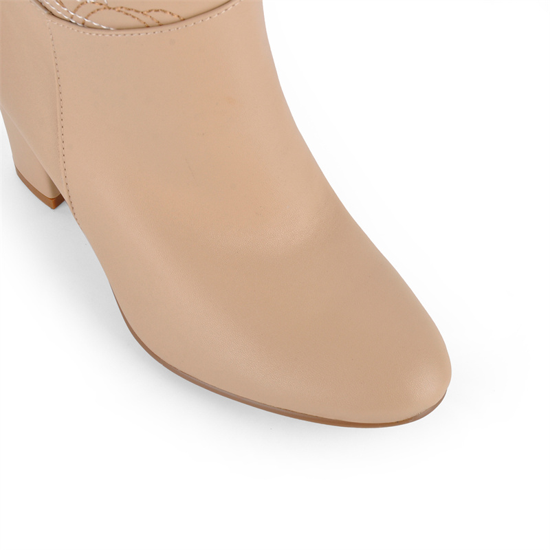 Onlymaker Apricot Embroidery K - Block Heel Ankle Boots 评论和价格