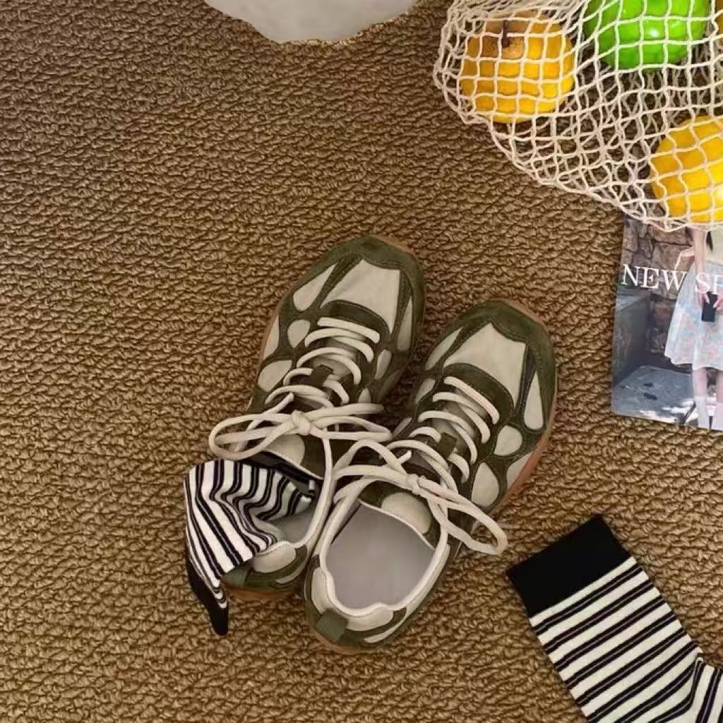Vintage Patchwork Lace Up Snea - Women Shoes Wedges 评论和价格