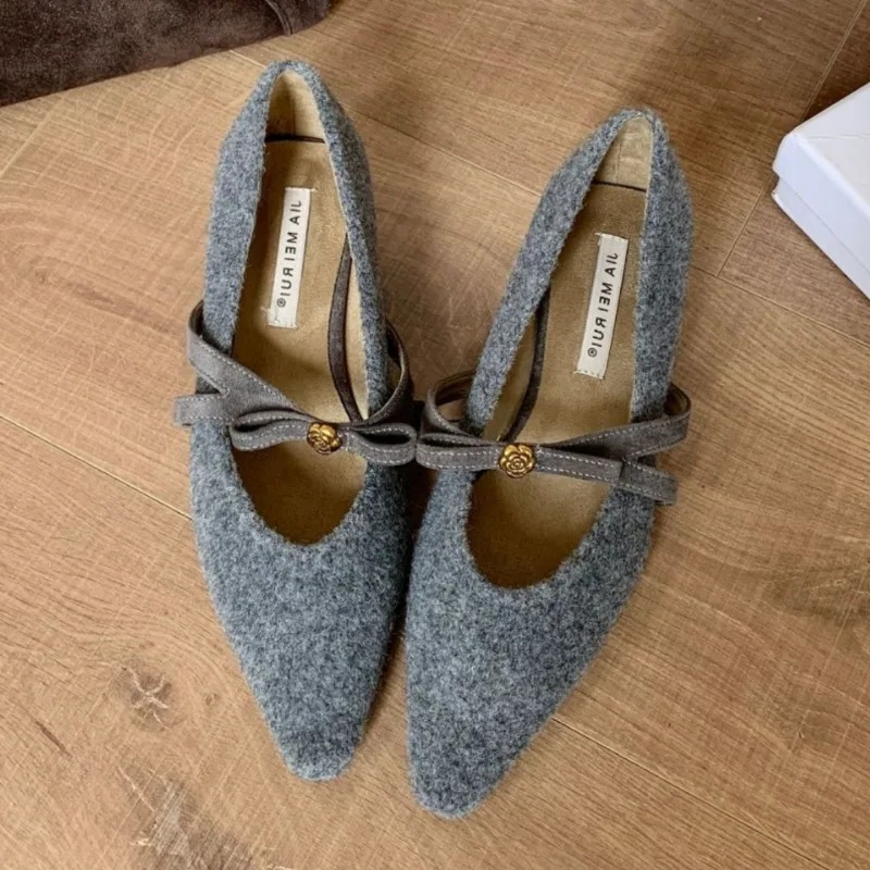 Bowknot Pointed Toe Low Heel W - Women Shoes Wedges 评论和价格