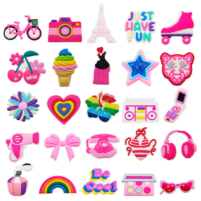 Cute Pink Bow Bicycle Rainbow  - Croc Style Clog 评论和价格