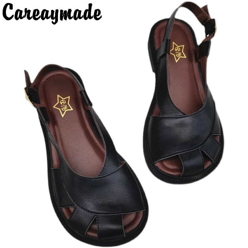 Careaymade-Genuine Leather wid - Women'S Shoes Big Feet 评论和价格
