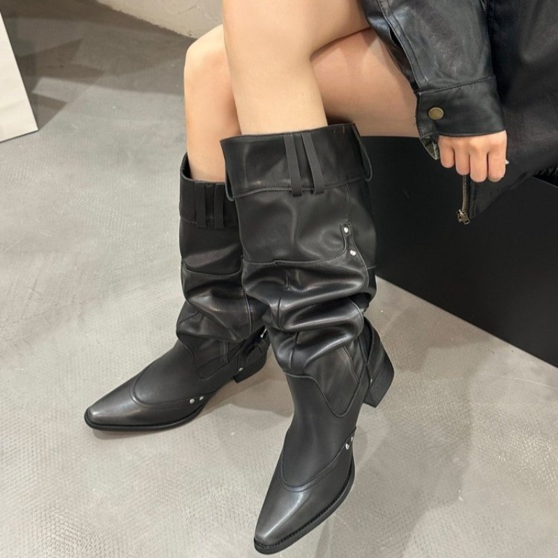Wrapped Single Boots for Women - Block Heel Ankle Boots 评论和价格