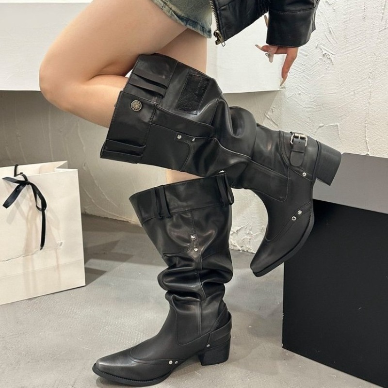 Wrapped Single Boots for Women - Block Heel Ankle Boots 评论和价格