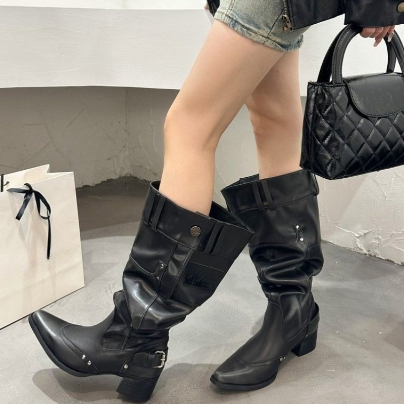 Wrapped Single Boots for Women - Block Heel Ankle Boots 评论和价格