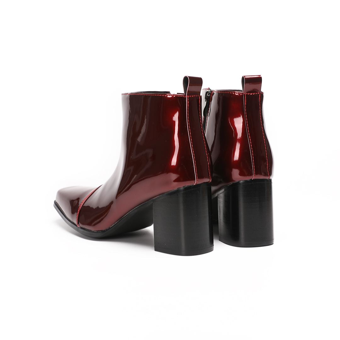 Male Red Genuine Leather High  - Block Heel Ankle Boots 评论和价格