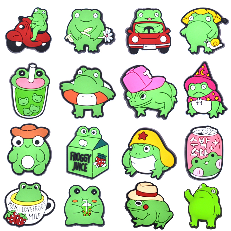 Hot Sale PVC Frog Shoe Charms  - Croc Style Clog 评论和价格