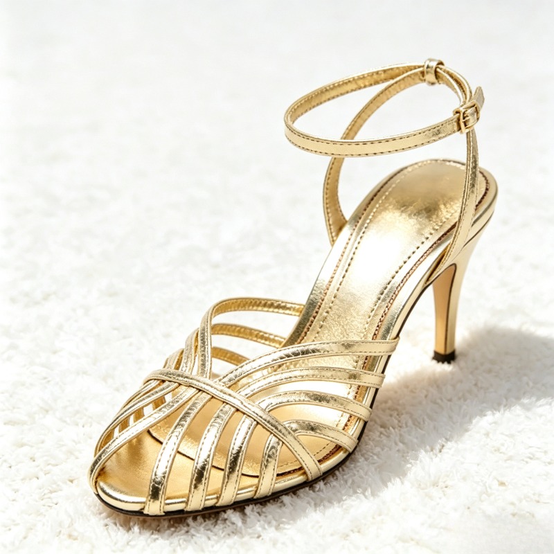 Sexy Gold Hollow Narrow Band H - Women Shoes Formal 评论和价格